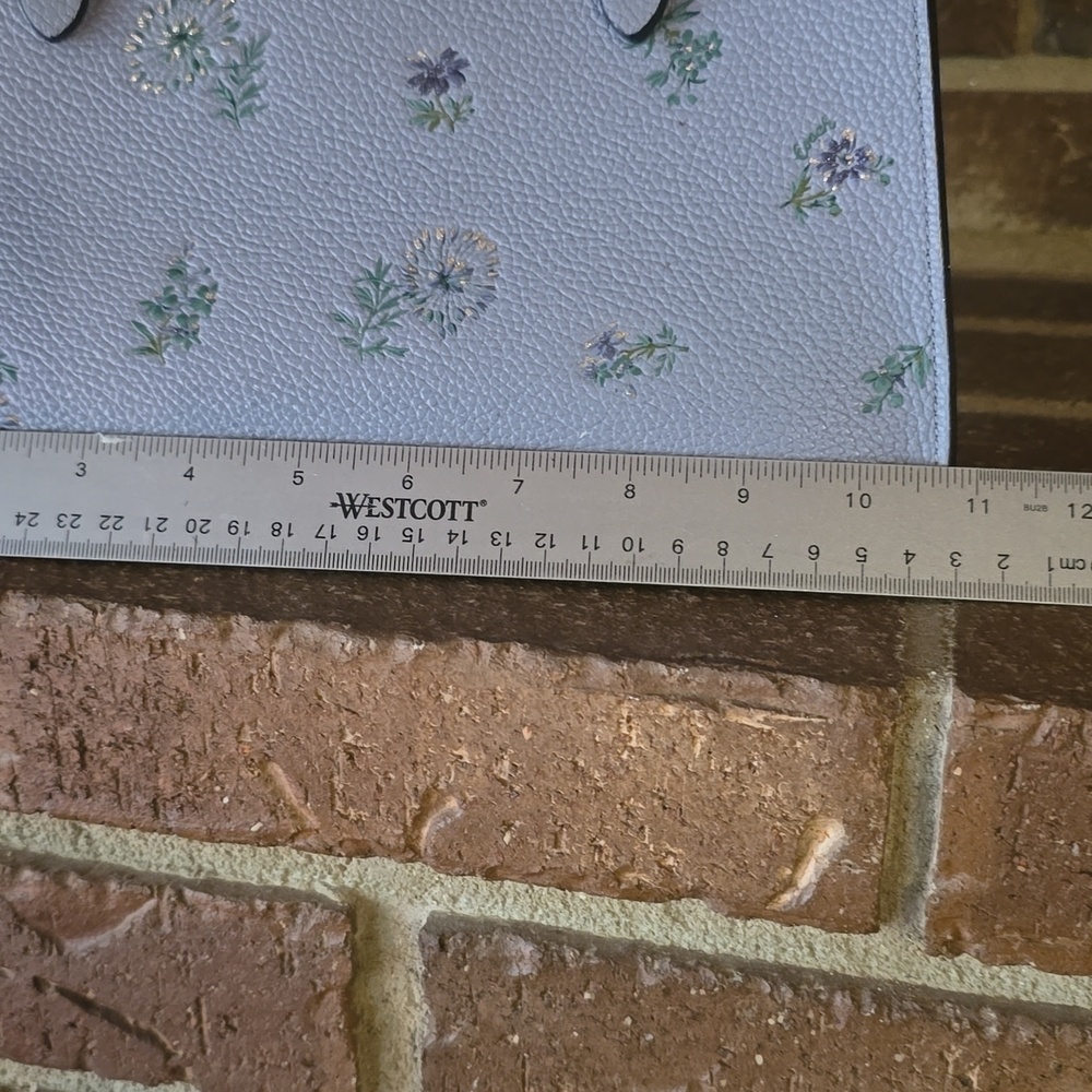 Coach Charlie Leather 28 Carryall In Meadow Print Light Blue - Picture 9 of 11
